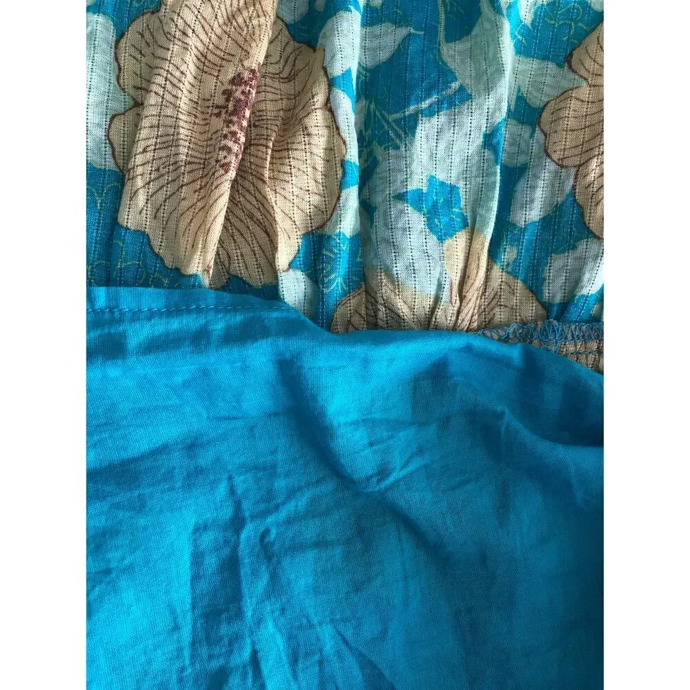 Free People Adriel Midi Dress Hawaiian Ocean Combo Women's Medium NEW - Picture 11 of 11